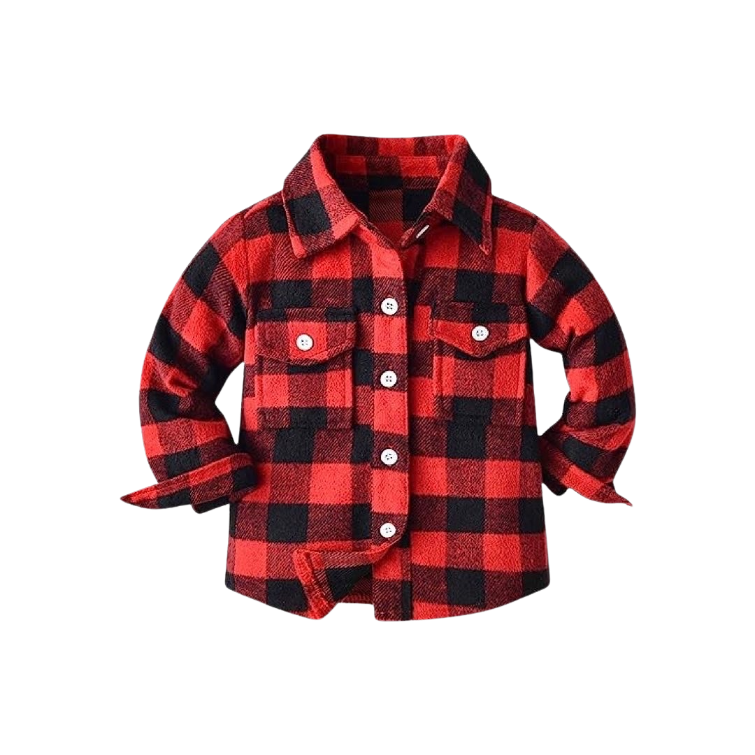 Red Plaid Flannel Shirt Jacket – mybambino