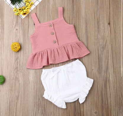 Two piece button top & pants set