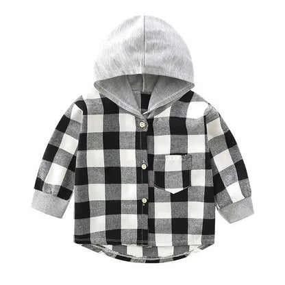 Checked shirt with hoodie