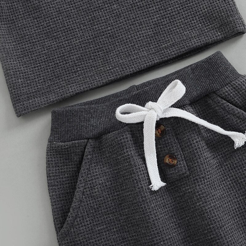 Button Jogger Set - Grey