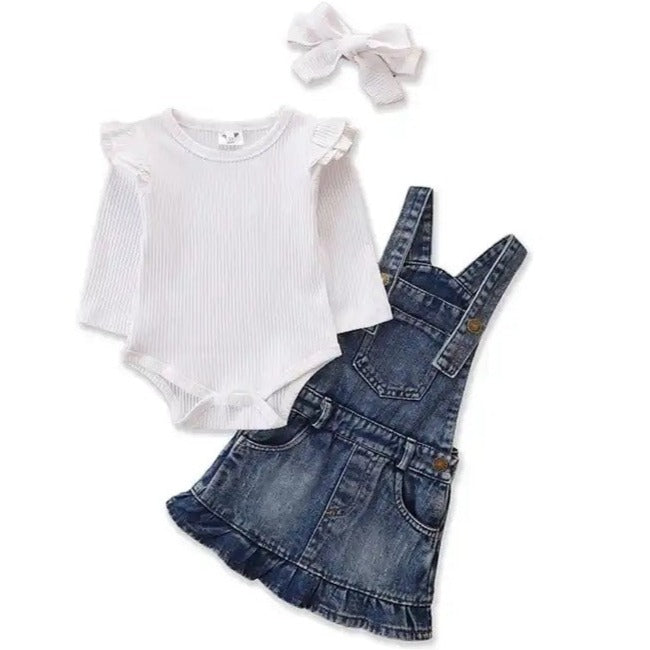 Denim pinafore set