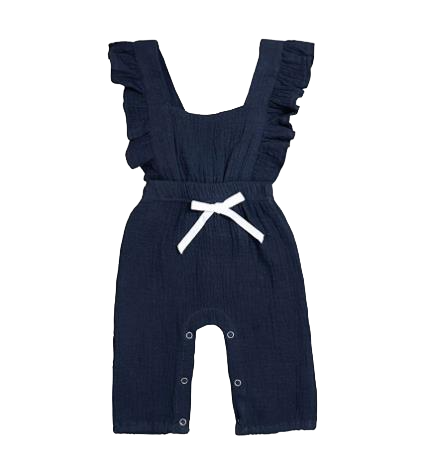 Charcoal Frilly Sleeveless 3/4 Jumpsuit