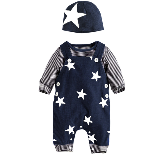 Star Jumpsuit Set With Beanie