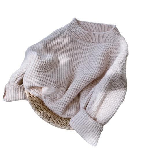 Thick Knitted Sweater - Cream