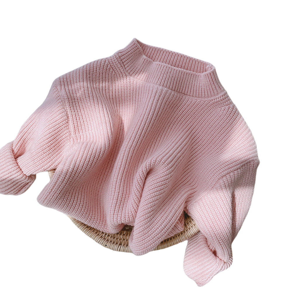 Thick Knitted Sweater - Light Pink