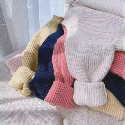 Thick Knitted Sweater - Coral