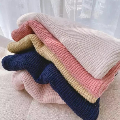 Thick Knitted Sweater - Light Pink