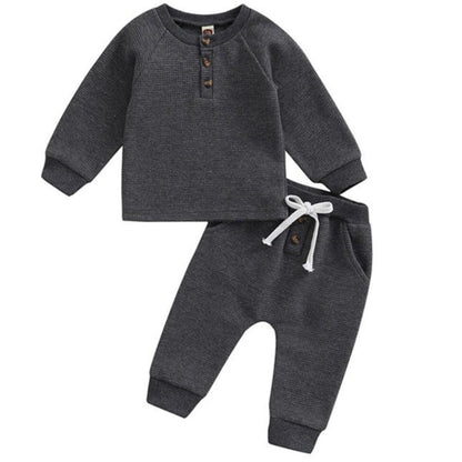 Button Jogger Set - Grey