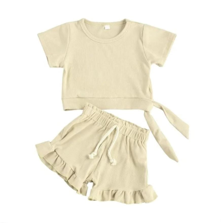 T-shirt with side tie and pants set