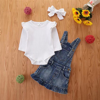 Denim pinafore set